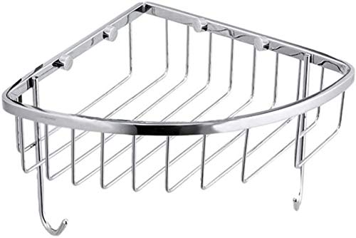 L.BAN Cestino per Doccia da Parete in Argento con 2 Ganci, Supporto per WC sospeso in Bronzo, Supporto per Organizer da Bagno in Acciaio Inossidabile per portaoggetti da Doccia
