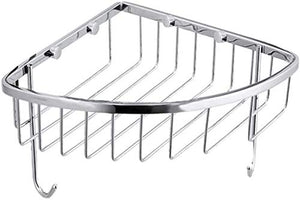 L.BAN Cestino per Doccia da Parete in Argento con 2 Ganci, Supporto per WC sospeso in Bronzo, Supporto per Organizer da Bagno in Acciaio Inossidabile per portaoggetti da Doccia