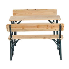 Outsunny Set Birreria da Giardino Tavolo e 2 Panche con Schienale Pieghevole in Legno di Abete