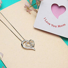 Collana In Argento Sterling, 925 Sterling Argento Mano Nella Mano Stile Moda Zircon Mom Cuore Collana Indipendente Pendente, Adatto Per La Festa Della Mamma, Regali Di Anniversario E Regali Di Comple