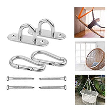 Amaca Ganci Appesi Kit Swing Appendini Heavy Duty in Acciaio Inox per I Set in Legno Altalena con Pneumatico Girevole Sedile Trapeze Yoga Argento