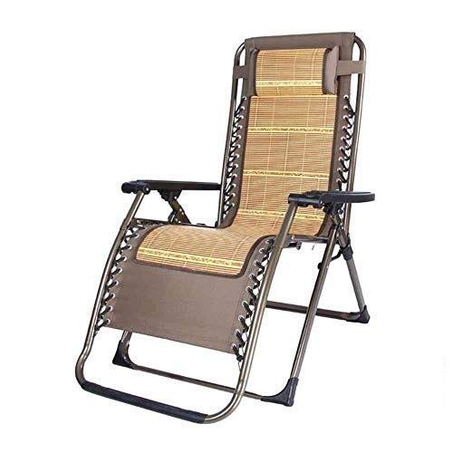 Lettino prendisole Sedie adagiantesi del patio, sedia di recinzione piegante del cavo di bambù naturale sedie a sdraio a gravità zero lettino prendisole giardino pausa pranzo estate chaise longue