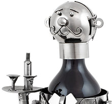 BRUBAKER Portavino Portabottiglie dal Design Cameriere con Vassoio con Biglietto Dauguri - Scultura in Metallo con Biglietto Dauguri
