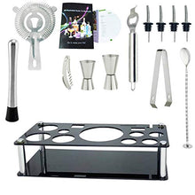 YLJB Strumenti per La Preparazione di Cocktail 750 / 600ml Boston Boston Cocktail Shaker Set in Acciaio Inox Cocktail Reading Set con Supporto per Vino Versatore per Compleanno Misurazione