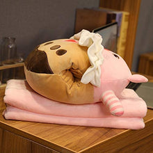 YiXing - Peluche a forma di animali, con motivo a forma di coniglio, orsacchiotto, con coperta, idea regalo