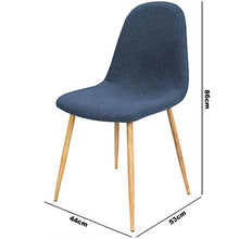Deuba Sedie Sala da Pranzo 4 pz Tessuto sedie da Cucina Soggiorno Salotto Gambe Metallo Sedia Salone Blu Scuro