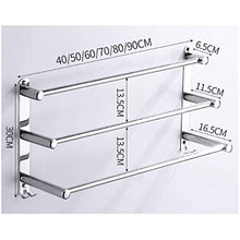 Portasciugamani da parete in acciaio inox multistrato, portasciugamani da cucina, bagno, minimalista (dimensioni: 50 cm)