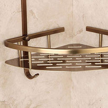 LiuliuBull W Scaffali da Bagno a 2 Livelli Materiale in Ottone Antico con Accappatoio Gancio Bagno Basket Basket Bagno da Parete Mensola angolare