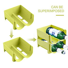Set da 2 Portabottiglie per Frigorifero,Portabottiglie Impilabile Vino in Plastica,Organizer Frigorifero per Ripiani, Piani di Lavoro e Dispensa