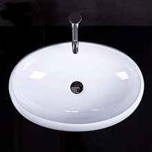 Feixunfan Lavabo Bagno Vasca Ovale Lavabo Casa Lavabo Semplice Bagno Ceramic Art per Il Ristorante Dell'hotel (Color : White, Size : 60x40x15cm)