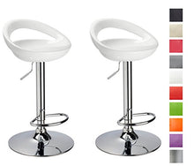 Duhome 2X Sgabelli da Bar in plastica Regolabile in Altezza con Schienale Girevole Design Elegante Selezione Colore 147, Colore:Bianco, Materiale:plastica