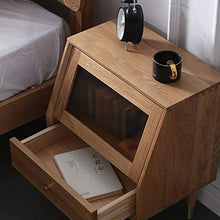 Comodino in Legno massello Nordico Moderno e Minimalista in Legno di Quercia Bianca Armadio ad Angolo FANJIANI