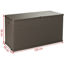 Festnight Baule Contenitore Portaoggetti Moderno da Giardino/Patio/Terrazza per Esterno 420 L Marrone 120 x 56 x 63 cm