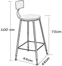 LWW Sgabelli, Set di 2 Sgabelli alto colazione Ristorazione Comfort Sedile Pianale da cucina per Bar Café Sedie in altezza, con poggiapiedi, Gambe in acciaio cromato del metallo dell'annata Rustico t