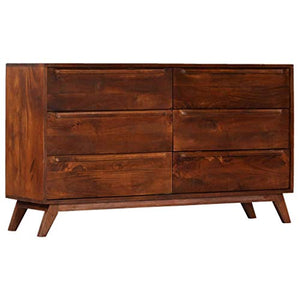 FAMIROSA Cassettiera Marrone 140x40x80 cm in Legno Massello di Mango