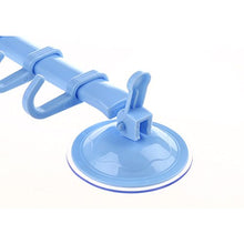 BESTONZON Porta Sacchetti in plastica Ventosa, 6 Ganci, Asciugamano Gancio Forte Ventosa Regolabile Supporto del Gancio da Parete per Bagno e Cucina (Blu)