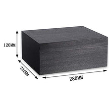 BLLXMX Humidor De Marque Sigari Humidor Desk Humidor Cedar, con Igrometro E Umidificatore, 30 con Scomparti Rimovibili Sigari Neri