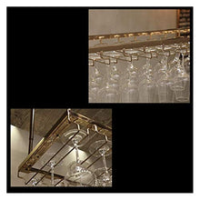 MFLASMF Hanging Bar Wine Rack, Upside Down Household Wine Rack,Creative Stainless Steel Wine Rack, Decoration, Simple European Goblet Rack (Size : 80 * 35cm)