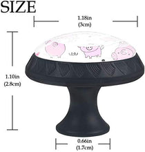 Cuore rosa di amore del modello sveglio dei maiali Pomelli per Porta Set di 4 Pomelli per Mobili Manopole per Cassetti Cucina Armadio Vetro