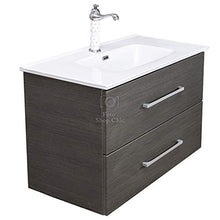 Shop Chic Mobile Bagno Harmaa Finitura Legno Grigio Scuro con Specchio Applique lavabo Rettangolare