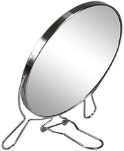 Vetrineinrete® Specchio cosmetico da Trucco con Zoom Regolabile Specchio di ingrandimento Portatile per Barba rasatura Girevole da Tavolo ø 17 cm in Acciaio Cromato 07094 M17