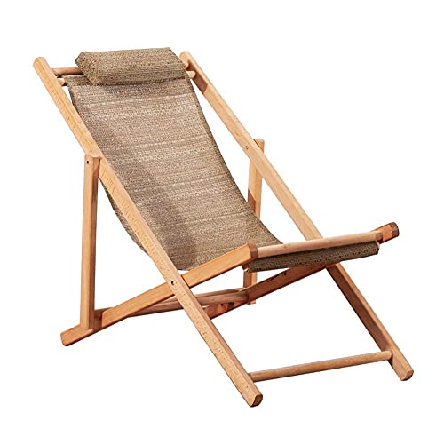 Iyom Zairmb Lettino Prendisole Cuscini Cuscini Lettino in Legno Sedie da Giardino Lettini Prendisole Lettino reclinabile Giardino Portatile Carico Massimo 150 kg-Sonnenliege Camel
