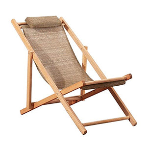 Iyom Zairmb Lettino Prendisole Cuscini Cuscini Lettino in Legno Sedie da Giardino Lettini Prendisole Lettino reclinabile Giardino Portatile Carico Massimo 150 kg-Sonnenliege Camel
