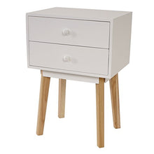 Mendler Kommode Malmö T271, Beistelltisch Nachttisch Schrank, Retro-Design 59x40x30cm - Schublade Weiß