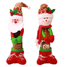 Amosfun Natale Bottiglia di Vino Copertura Pupazzo di Neve Bambola Sacchetti di Champagne Maglione di Bottiglia di Vino di Natale per Le Decorazioni della tavola Festa di Natale