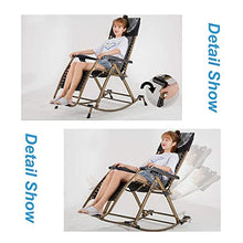 PAKUES-QO Lettini Pieghevoli Sedia a Dondolo da Giardino Marrone per Esterni per Adulti Relax Comfort | Sedia Sdraio Prendisole Sedie a Sdraio reclinabili con Cuscino