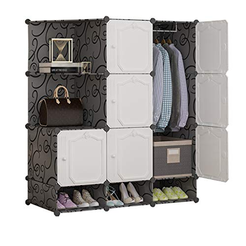 Locker Robusto Armadio Scarpe-Bit Hanging di Plastica 7-Porta 4-Gitter Scaffali D'angolo Clothes Home Camera Bianco 111X47X129CM MUMUJIN