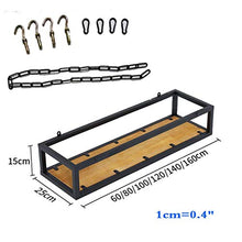 COLiJOL Scaffale Decorativo per Soffitto, Portabottiglie da Vino Sospeso Ripiani Galleggianti in Legno Bar Butler Distributore Di Vino per Bar Kitchen Club Rack,80 cm (31,5 Pollici)