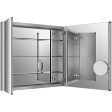 KOHLER K-99009-NA Verdera - Armadietto per medicinali in alluminio con specchio d'ingrandimento regolabile e porta a chiusura lenta