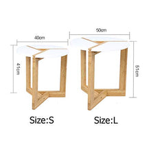 Wisfor Table Basse Ronde Scandinave Blanche 50 x 51cm Table d' Appoint en Bois Brut Moderne Table Gigogne de Café pour Salon Chambre Balcon Bar Hôtel