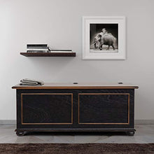 Homemania 1019_PF Cassapanca Acanto, Nero, Ciliegio in Legno, 120 x 42 x 50 cm