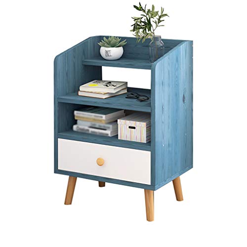 Comodino Household Camera Addensare in massello di pompaggio Assemblea Studio Corridoio Bagno Storage Box Soggiorno Multifunzione Locker 37X30X60cm FANJIANI (Color : Blue)
