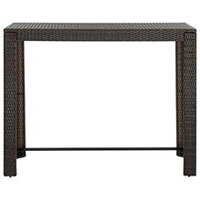 FAMIROSA Tavolo Bar da Giardino Marrone 140,5x60,5x110,5 cm Polyrattan