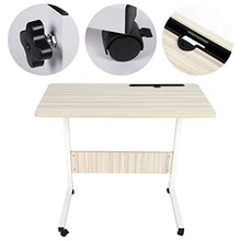 Ejoyous Tavolino per Computer per Divano Letto, Scrivania per Computer Portatile con Slot per Tablet per Soggiorno in Camera da Letto, Laptop Table Tavolino Altezza Regolabile(Acero Bianco)