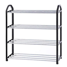 XWZH Cabinet Scarpe da Polvere 4 Tier Slotted Scarpe da Scarpe in Legno Pieghevole Pieghevole Pieghevole Pieghevole Armadio Alto 54 x 19 x 57 cm (Color : Black)