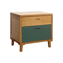 Rebecca Mobili Cassettiera Comodino 2 Cassetti Legno Marrone Verde Camera da Letto Soggiorno Arredamento Moderno (cod. RE6048)
