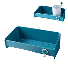 XLTT JUKOO Scaffali da bagno, senza foratura, per doccia, ad angolo, da parete, in materiale ABS robusto, per bagno, doccia rettangolare (blu