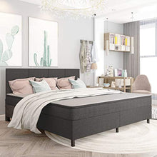FAMIROSA Letto a Molle Grigio Scuro in Tessuto 200x200 cm-4801
