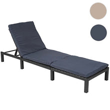 Mendler Lettino da esterno polyrattan HWC-A51 regolabile Basic antracite cuscino grigio