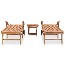 Tidyard 2 pz Lettini Prendisole Reclinabili con Tavolino Pieghevole in Legno Massello di Teak,Lettino da Sole Reclinabile in Legno,Sdraio da Giardino Reclinabile in Legno
