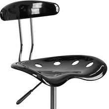Flash Furniture Sgabello da Disegno con Seduta Stile Mezzadro, Nero Lucido e Cromo