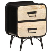 Tidyard Comodino Industraile con 2 Cassetti in Legno Massello di Mango 40x30x55 cm Comodino Camera da Letto Comodino Cameretta Comodino Vintage Comodino con Cassetti Comodino Rustico