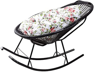Chunjiao Reclinabile reclinabile Sedia a Dondolo in Rattan Nero per Bambini Adulti Asilo Nido/lettini Sdraiati Sdraiati con Cuscini Sedia da Giardino con poggiapiedi e braccioli Sedie a Sdraio recli
