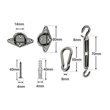 QWXZ Pratico Acciaio Inox 304 M5 / 5mm Kit Ombra Hardware Sun Sail for Trigangle rettangolo Vele Installazione Ombra Vela Accessori di Fissaggio Facile da installare