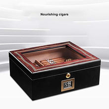 XYF Humidor per Sigari, Humidor Artigianale in Cedro, Scatola Porta Sigari Umidificatore, Legno Massello A umidità Costante Sigillato di Grande capacità, Contiene 35 Sigari