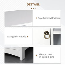 homcom Mobile Porta Tv Bianco Opaco Classico con Ante in Legno per TV 50'' 120×45×50.5cm